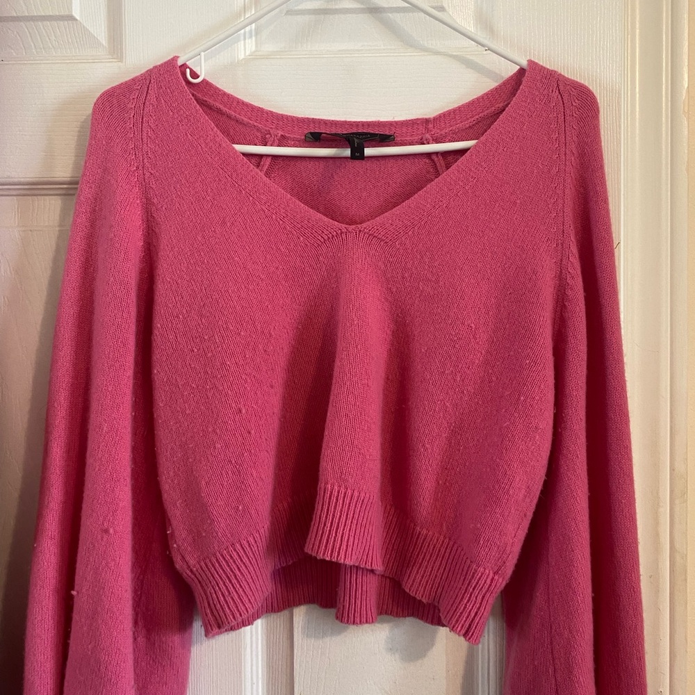 Pink V-Neck Women's Sweater
